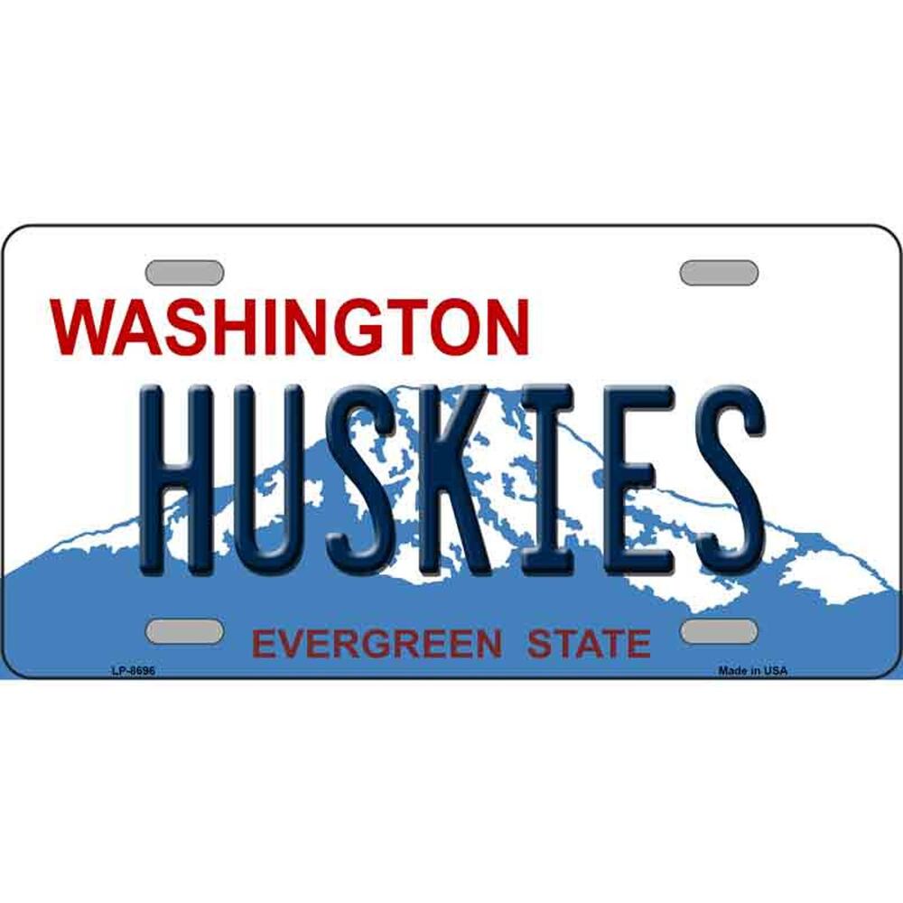 NCAA Washington Huskies License Plate Background Metal Tag Wall Art Sign New